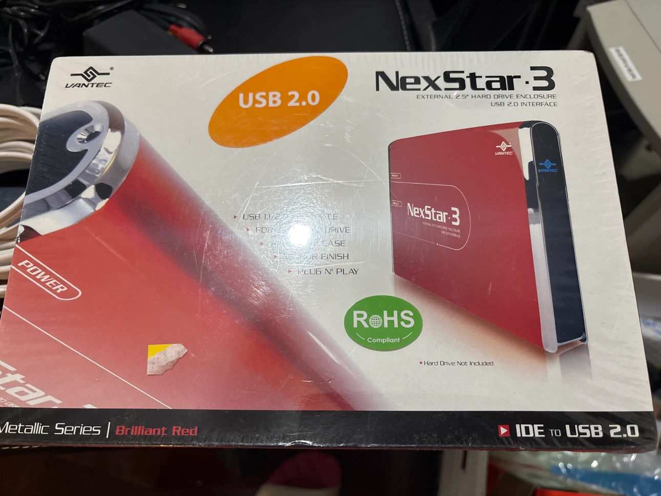 Vantec NexStar 3 External 2.5" HDD Enclosure - Brilliant Red