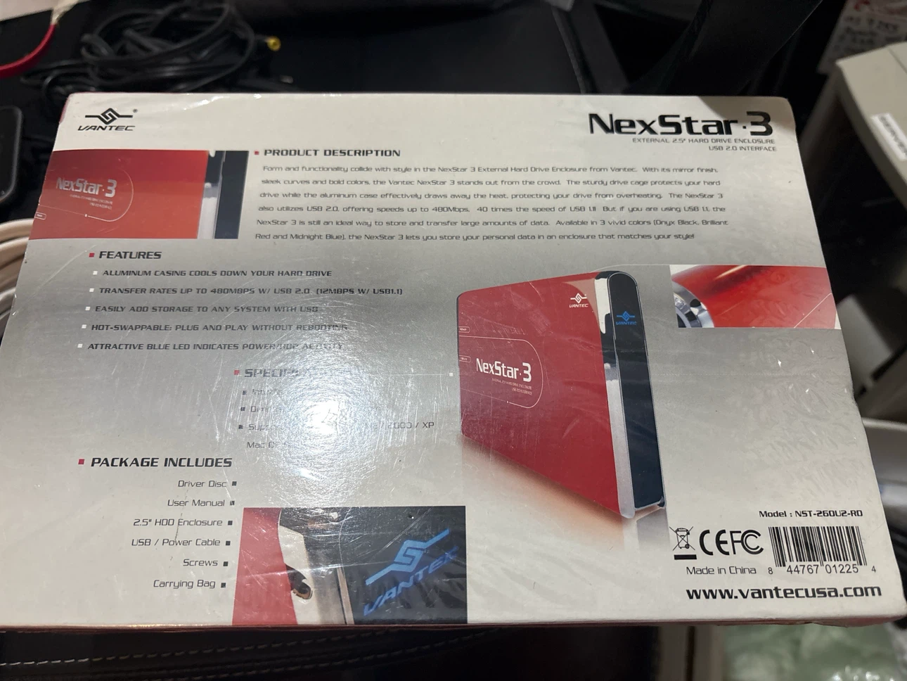 Vantec NexStar 3 External 2.5" HDD Enclosure - Brilliant Red - photo 2