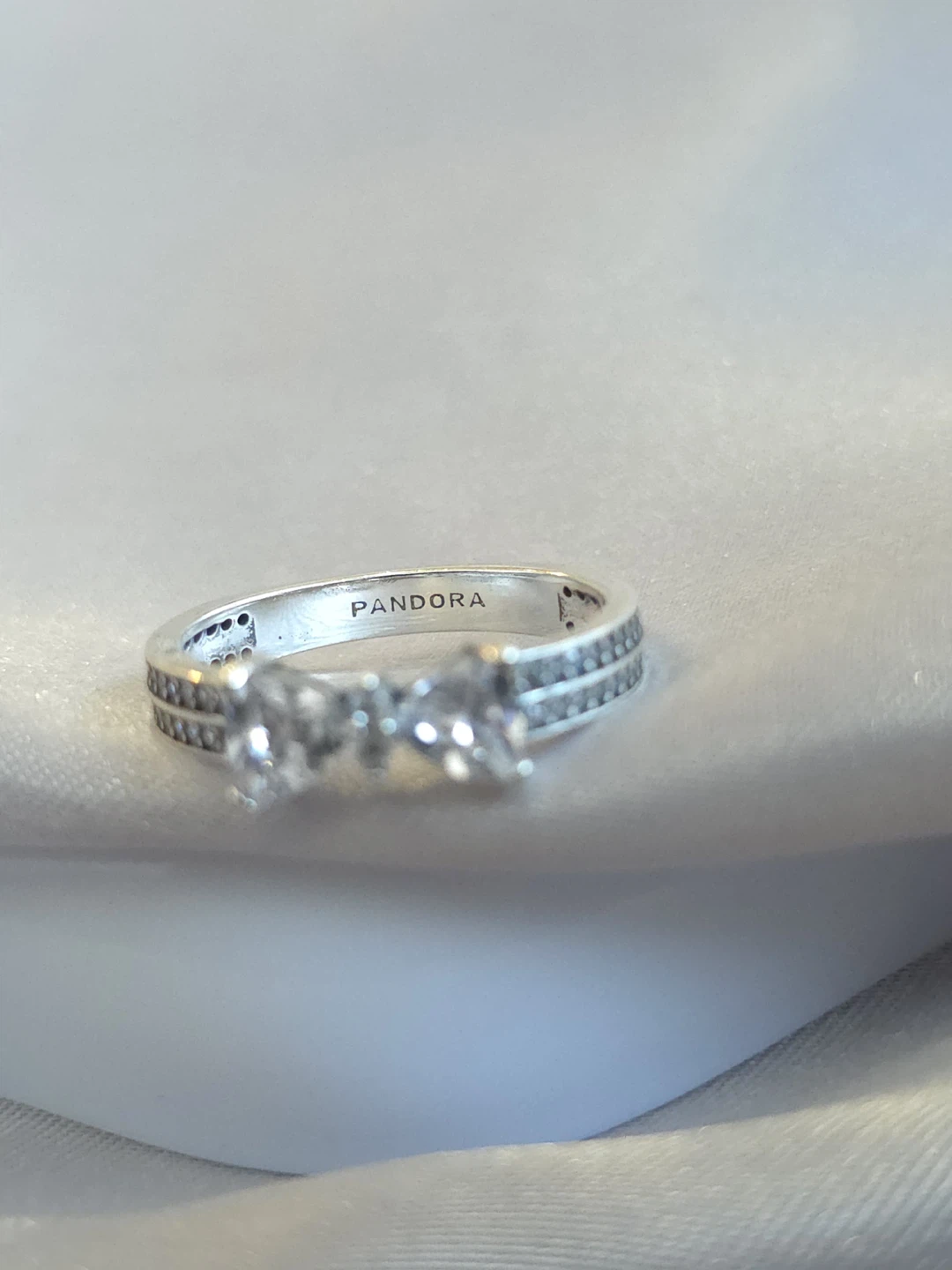 Pandora Sterling Silver Bow Ring with Clear Stones - photo 2