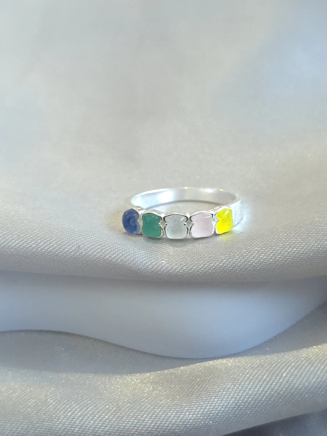 Sterling Silver Colourful Gemstone Ring
