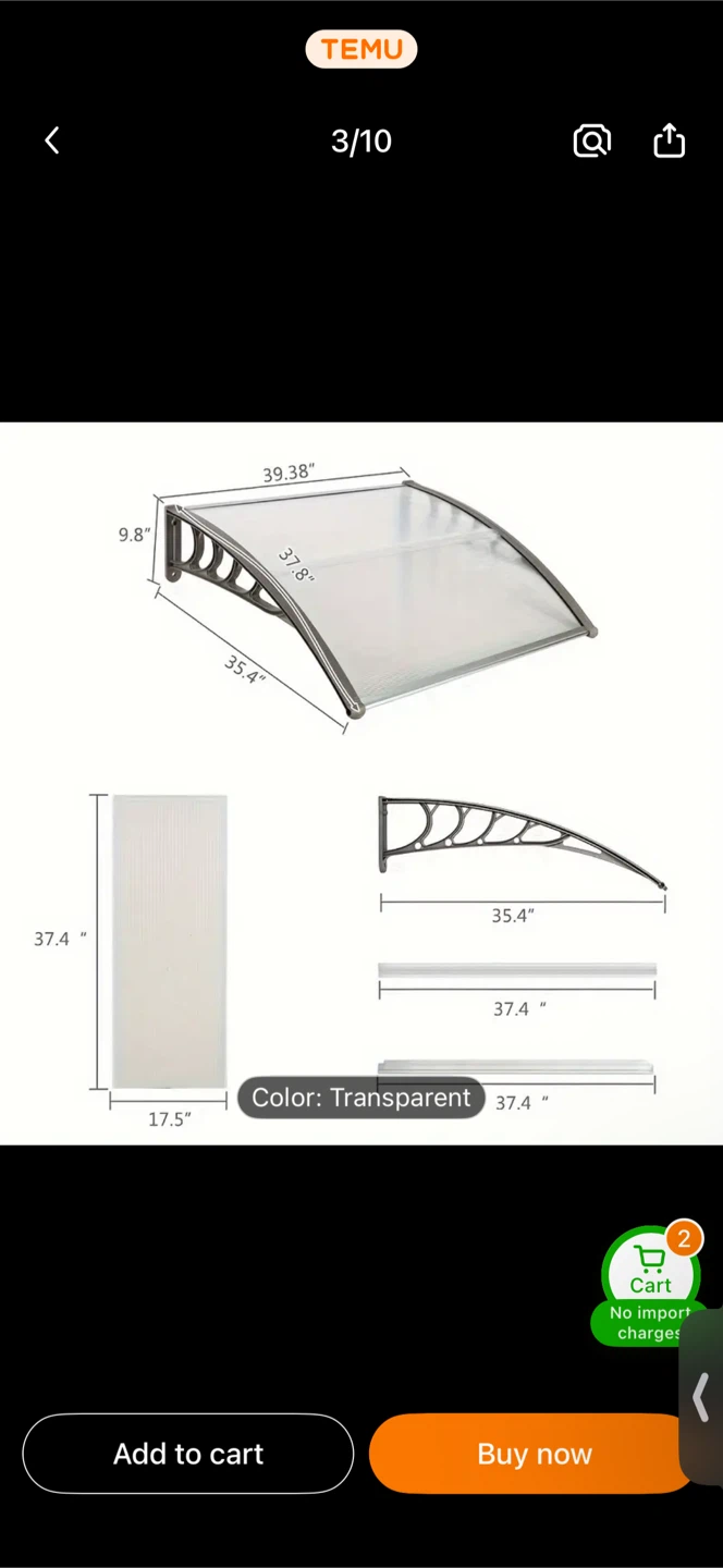 Entryway/Window Awning - photo 2