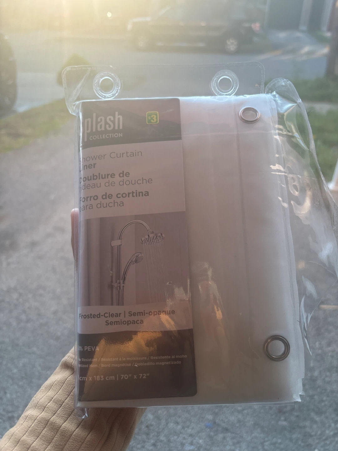 Free Splash Collection Frosted Shower Curtain Liner