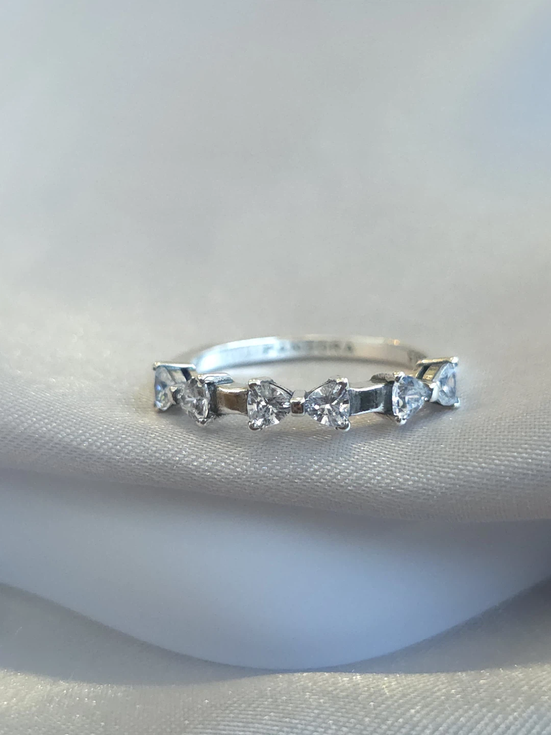 Pandora Sterling Silver Heart & Bow Ring