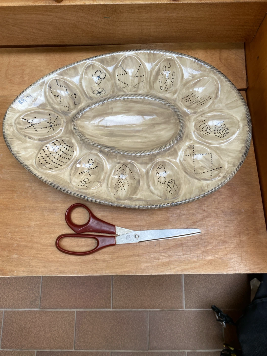 Ceramic Egg Serving Tray