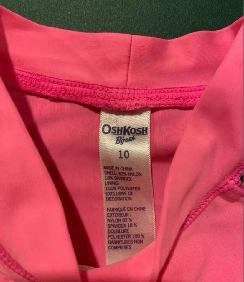 EUC: Pink Rainbow Heart Raglan Swim Top Rash Guard Size 10 - photo 2