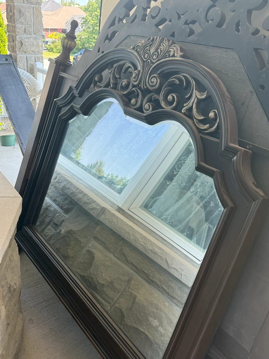 Dark Wood Dresser with Mirror - photo 5