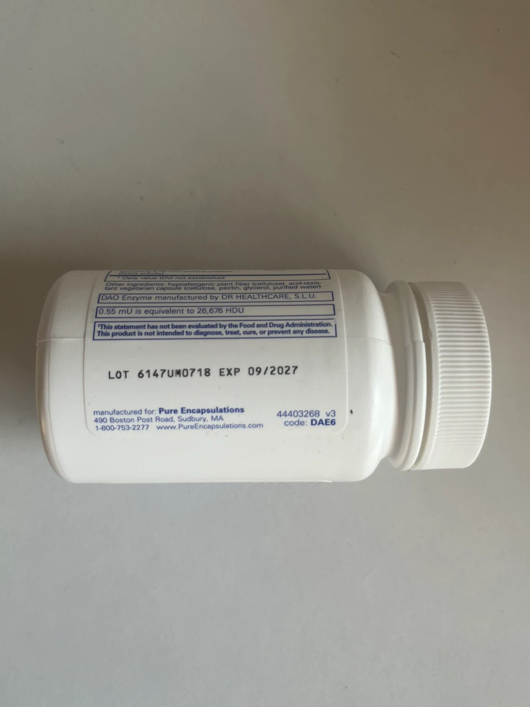 Brand New Sealed Pure Encapsulations DAO Enzyme (60 Capsules) - photo 4