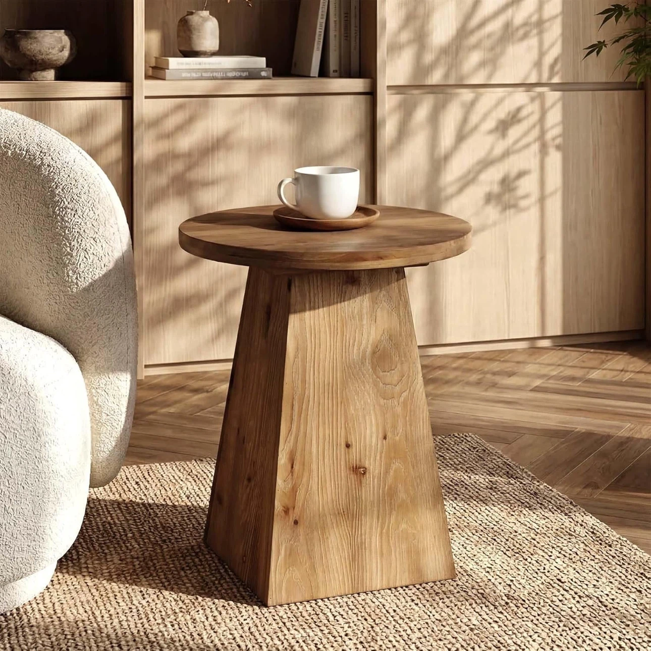 Wooden Round Accent Table