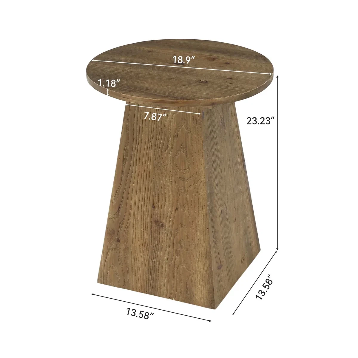 Wooden Round Accent Table - photo 4