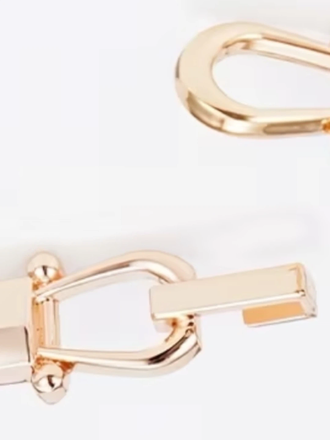 Slim Adjustable Vegan Leather Belt with Gold Accent - photo 3
