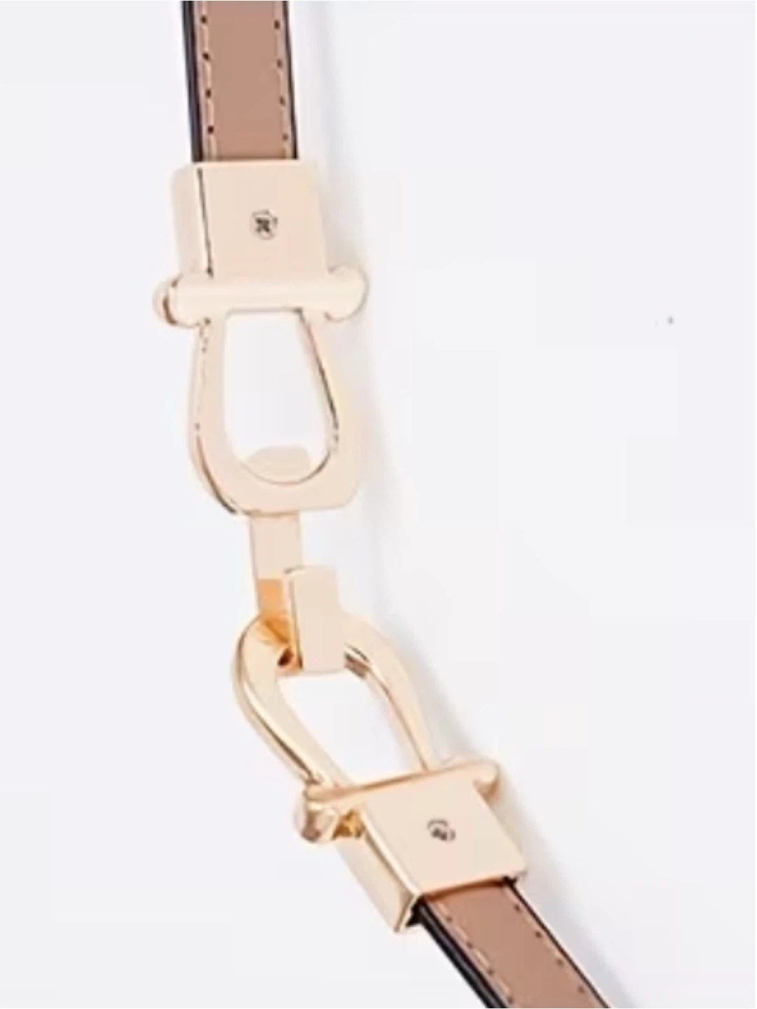 Slim Adjustable Vegan Leather Belt with Gold Accent - photo 4