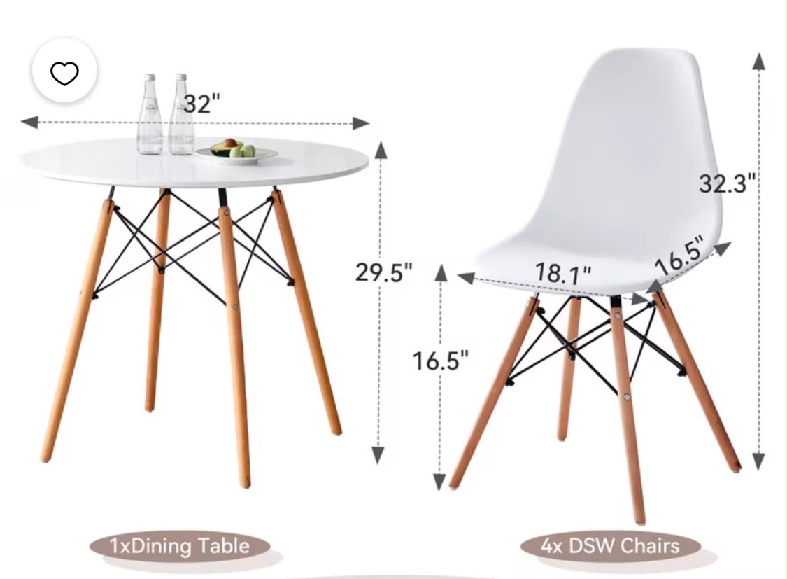 White Dining Table with 4 Chairs, Whole set!
