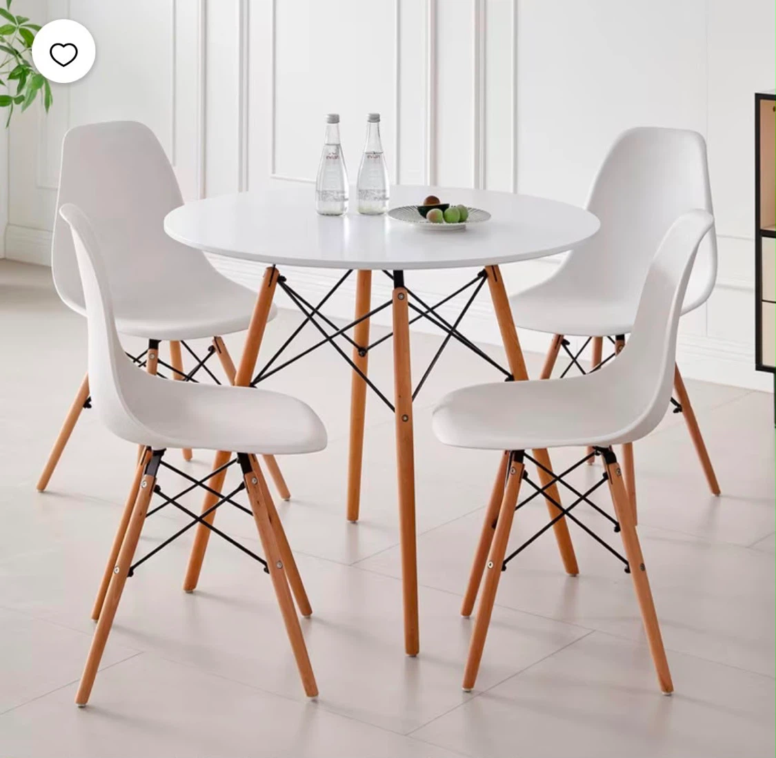 White Dining Table with 4 Chairs, Whole set! - photo 2