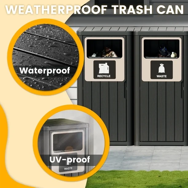 Bifanuo 42-Gal Dual Compartment Trash Can – 2-Pack Waterproof - photo 2