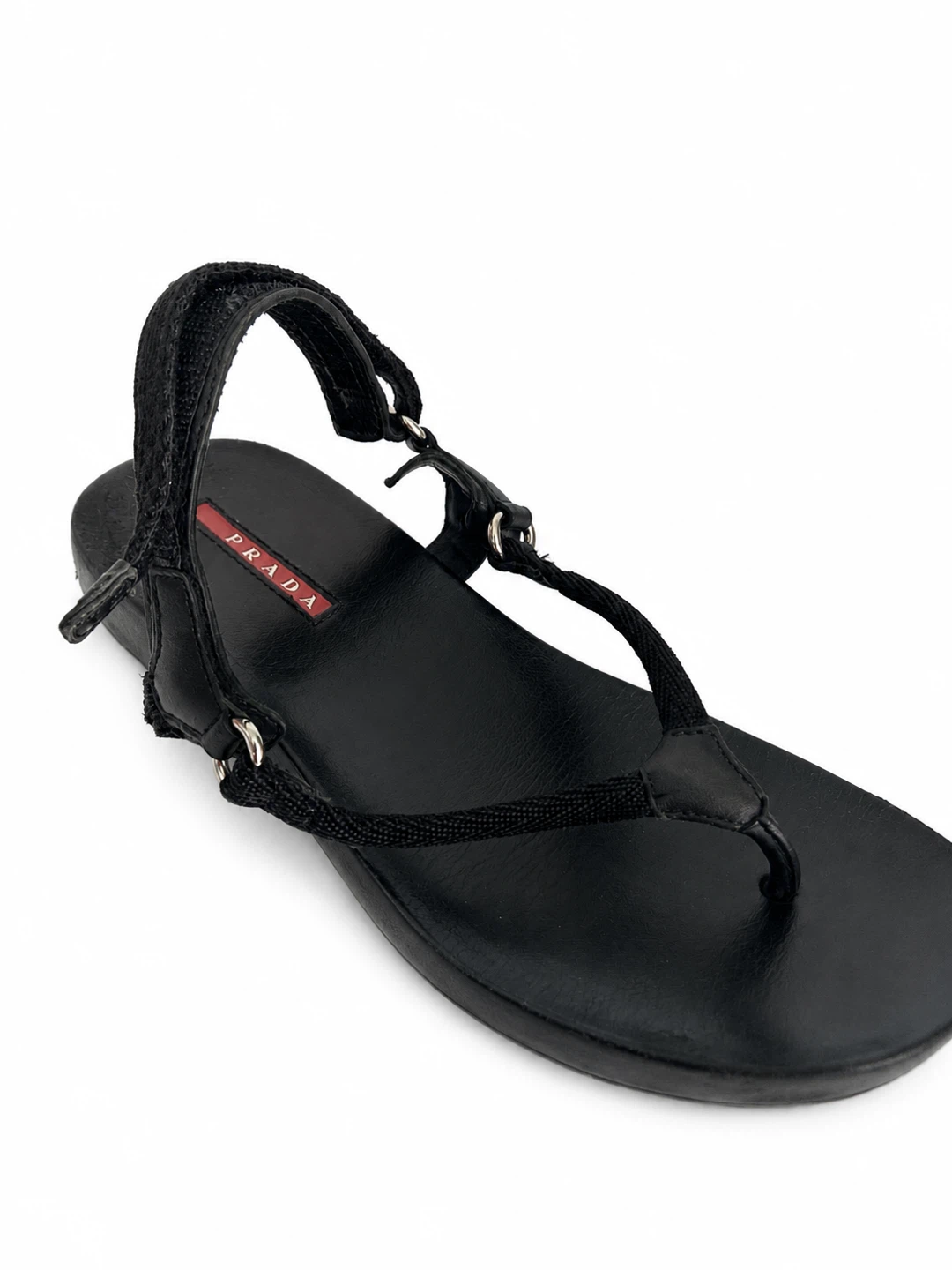 Y2K Vintage Black Prada Thong Sandals EU 38 - photo 4