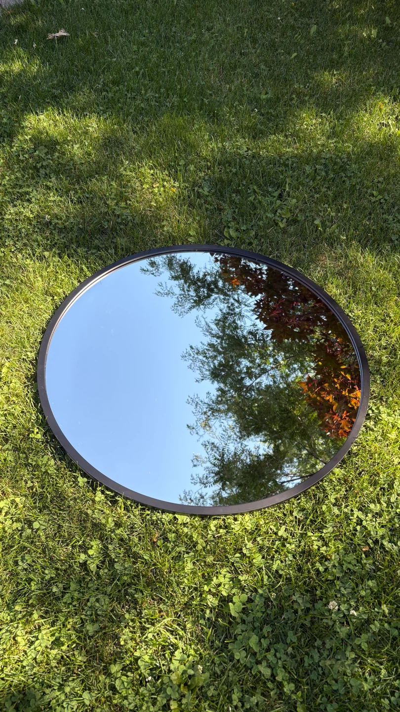 Circle Mirror with Black Frame
