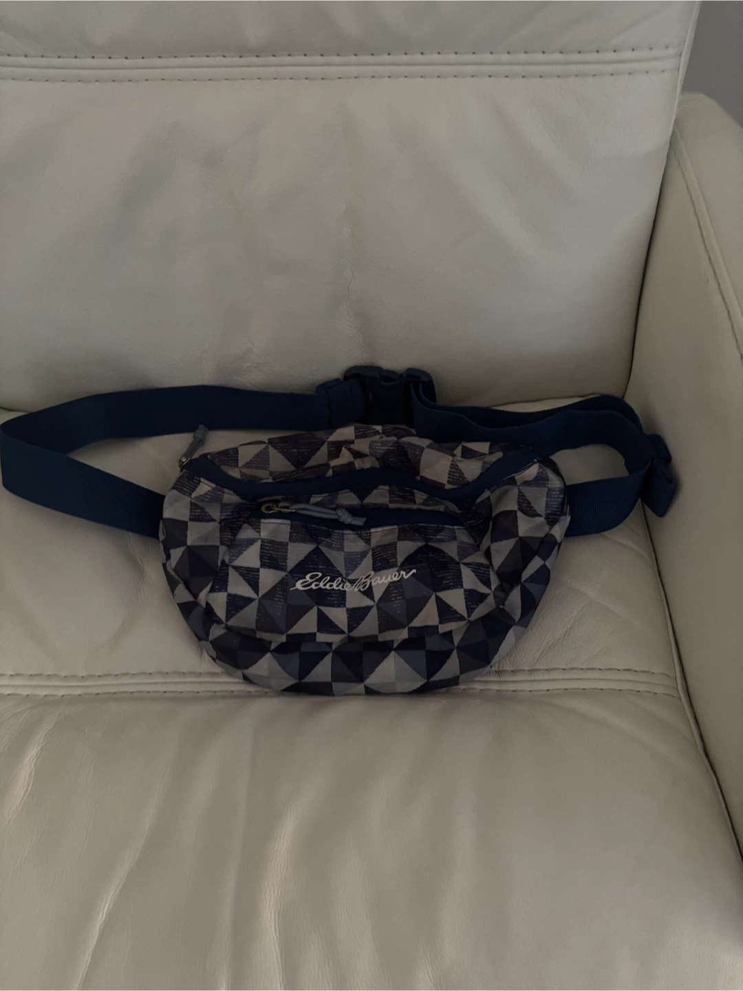 Eddie Bauer Fanny Pack - Blue Geometric Pattern