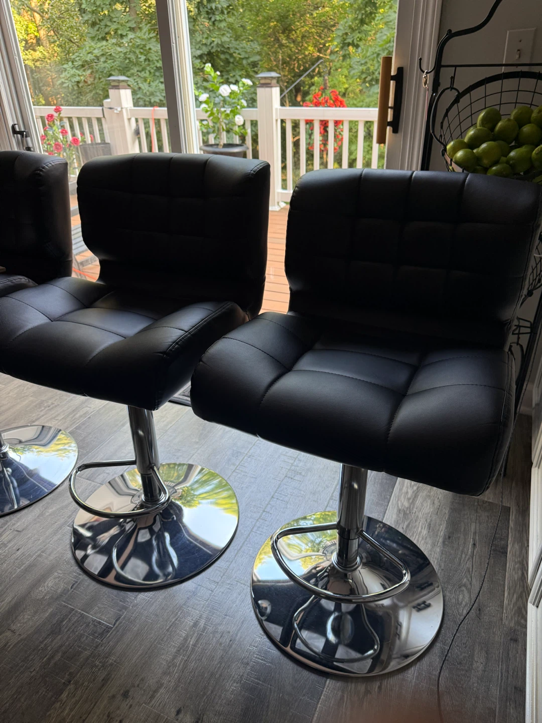 Set of 4 Black Faux Leather Bar Stools - photo 3
