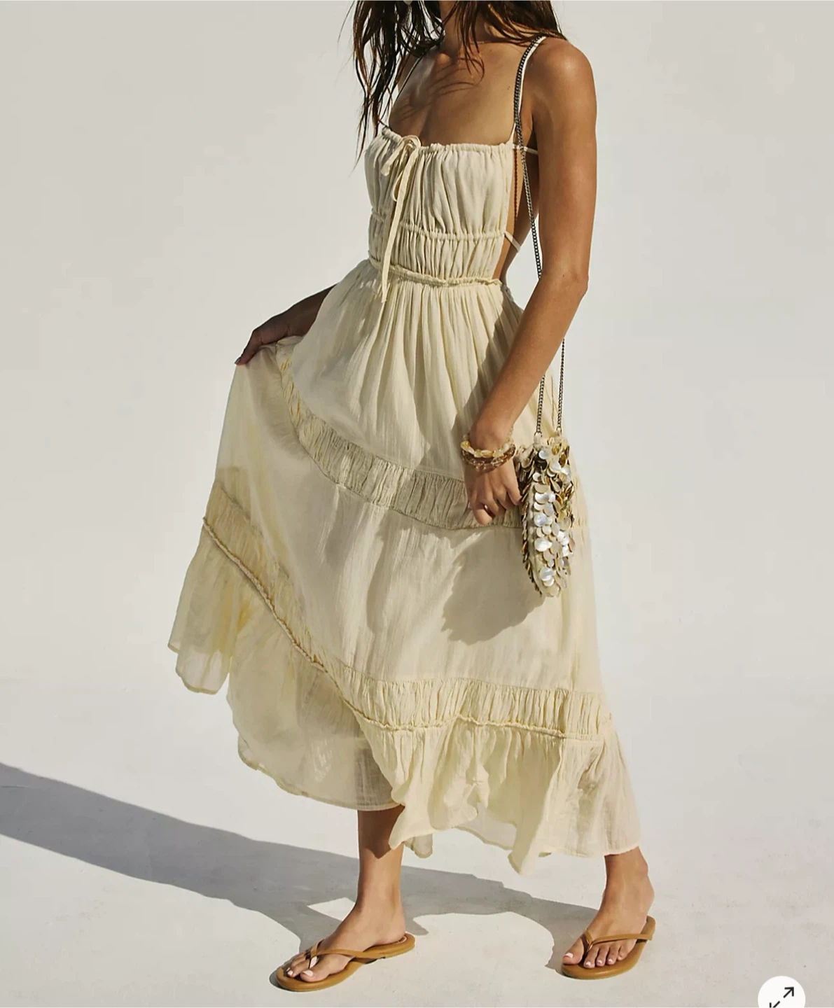 Free People Cream Maxi Dress