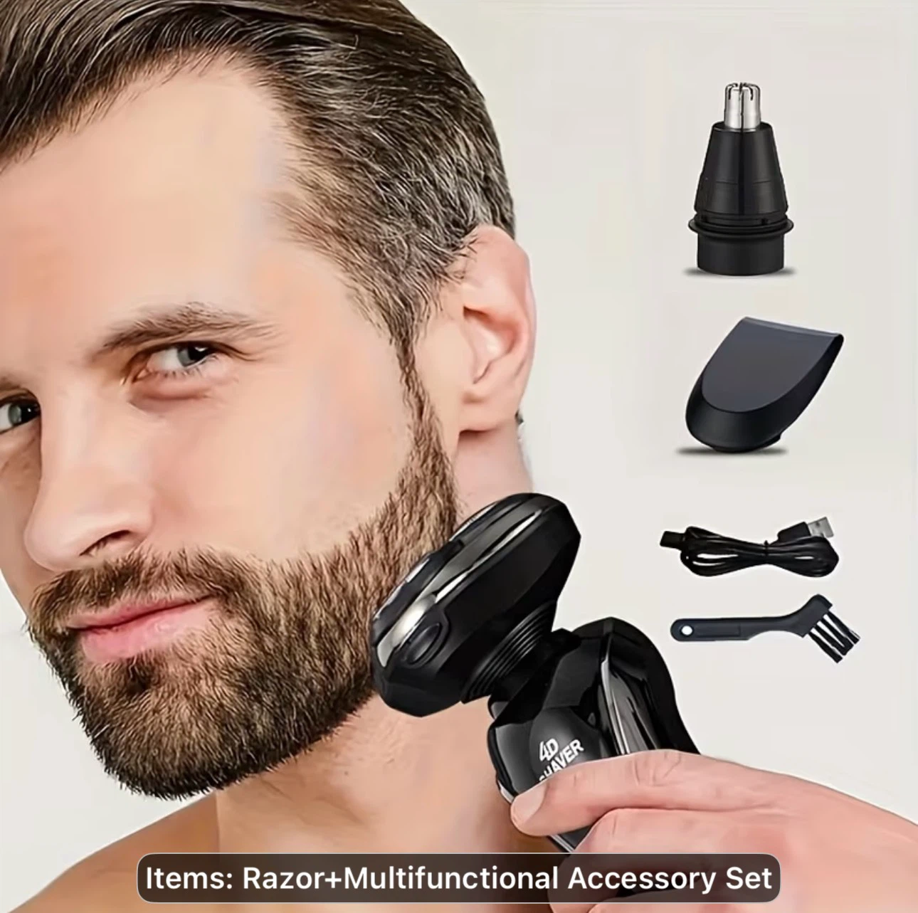 Men'S Rotary Electric Shaver with USB-C Charging - photo 3