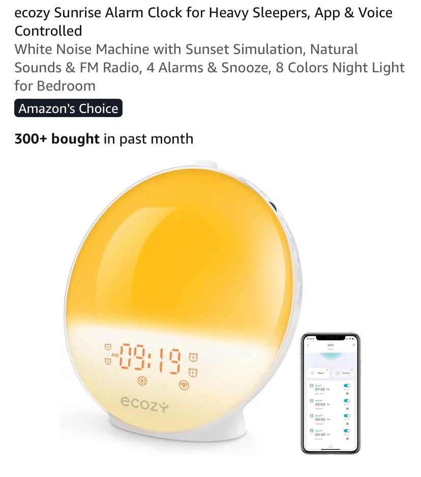 New ecozy Smart Sunrise Alarm Clock