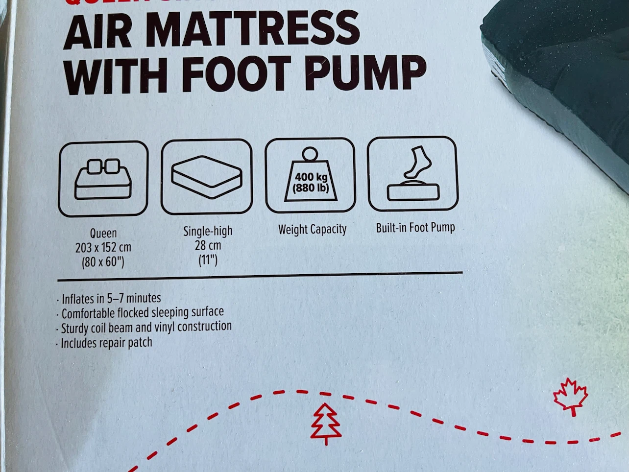Outbound Queen Single-High Air Mattress with Foot Pump - photo 2