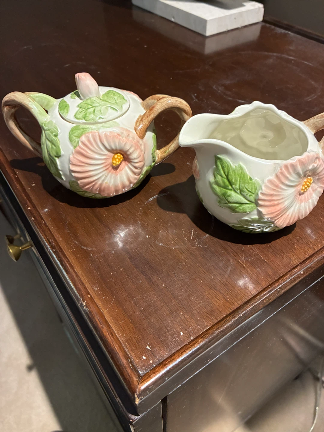 Vintage Fitz & Floyd Floral Pitcher and Planter Set - photo 3