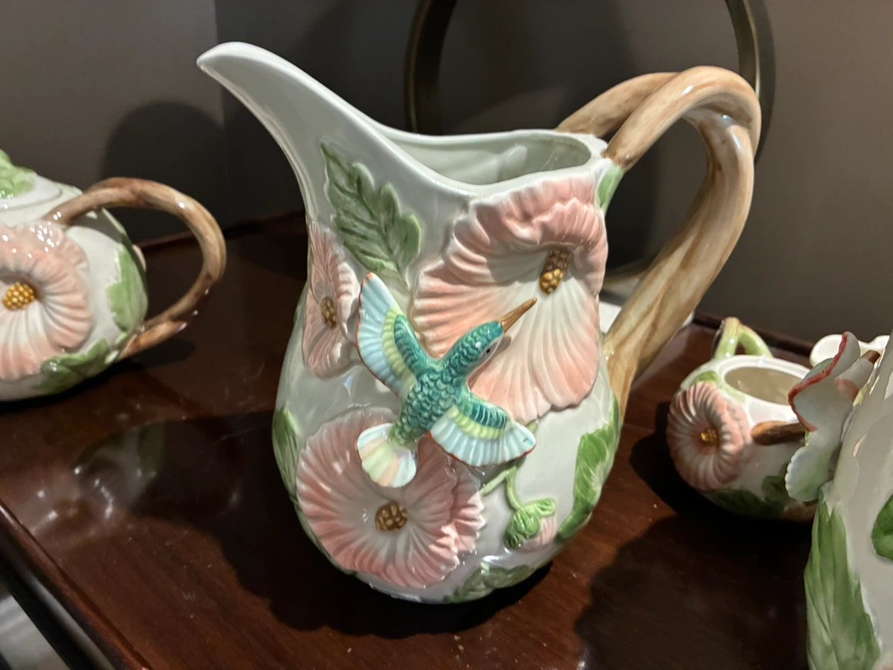 Vintage Fitz & Floyd Floral Pitcher and Planter Set - photo 4