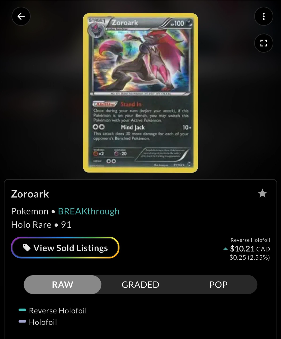 Pokemon Zoroark Holo Rare Card - photo 3