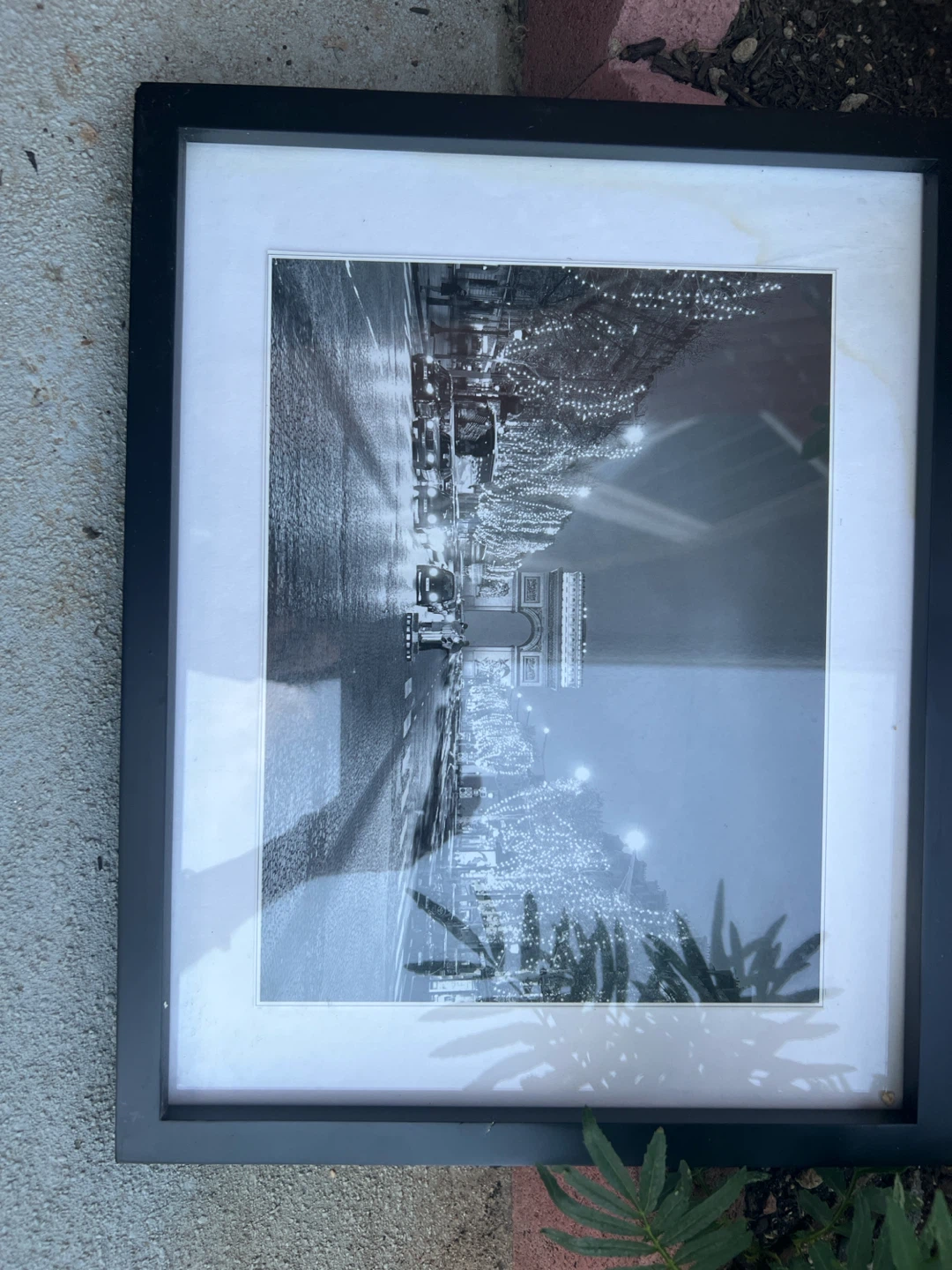 Framed Black and White Paris Street Scene Print