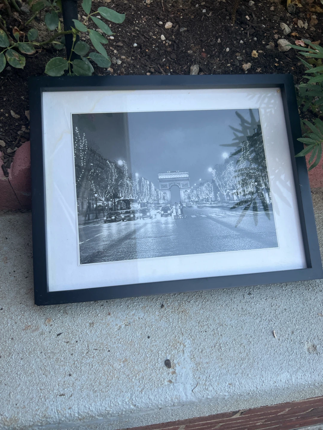 Framed Black and White Paris Street Scene Print - photo 2