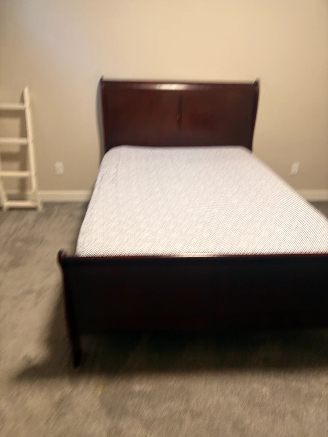 Dark Wood Sleigh Bed Frame