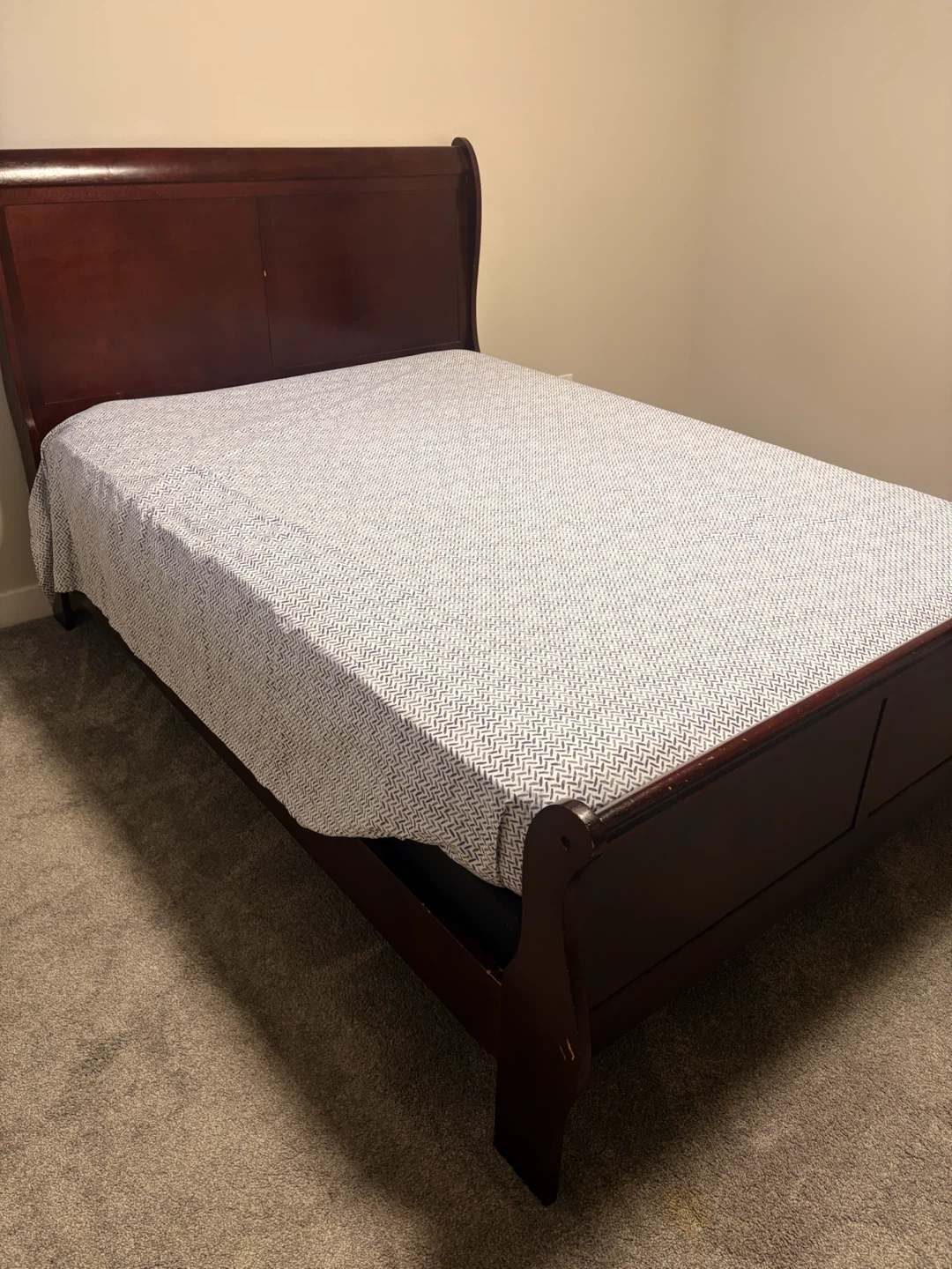 Dark Wood Sleigh Bed Frame - photo 2