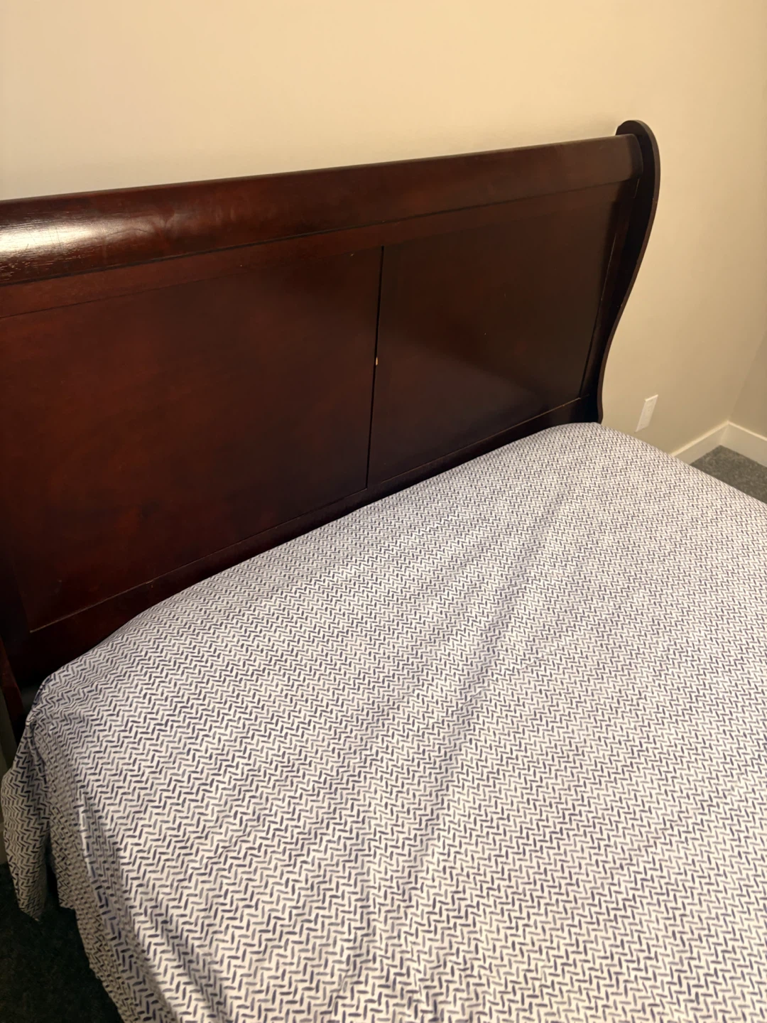 Dark Wood Sleigh Bed Frame - photo 4