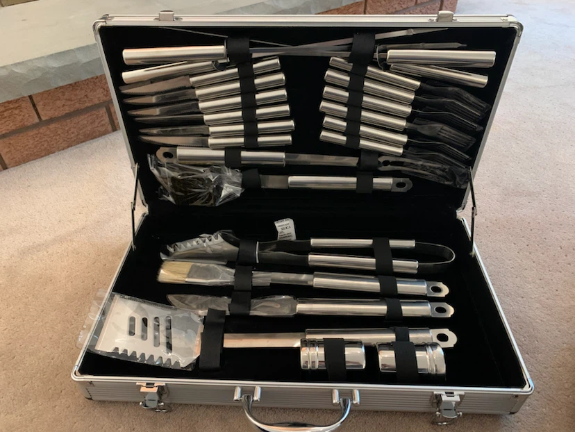 BBQ Grill 24pcs Set in Aluminum Case