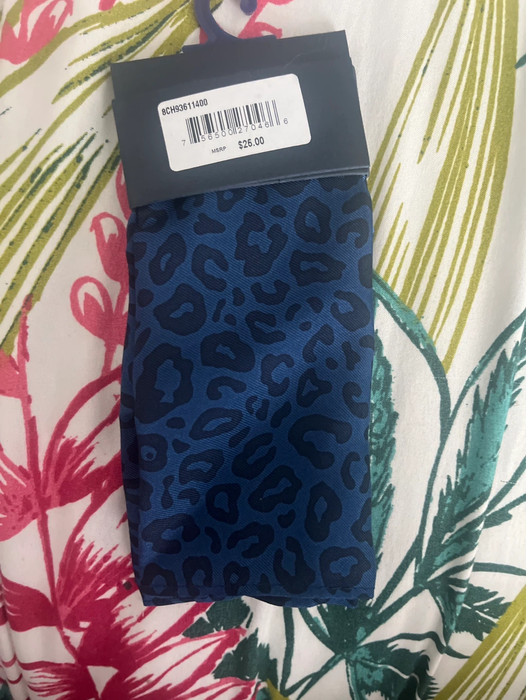 Tommy Hilfiger Blue Leopard Print Silk Scarf - photo 2