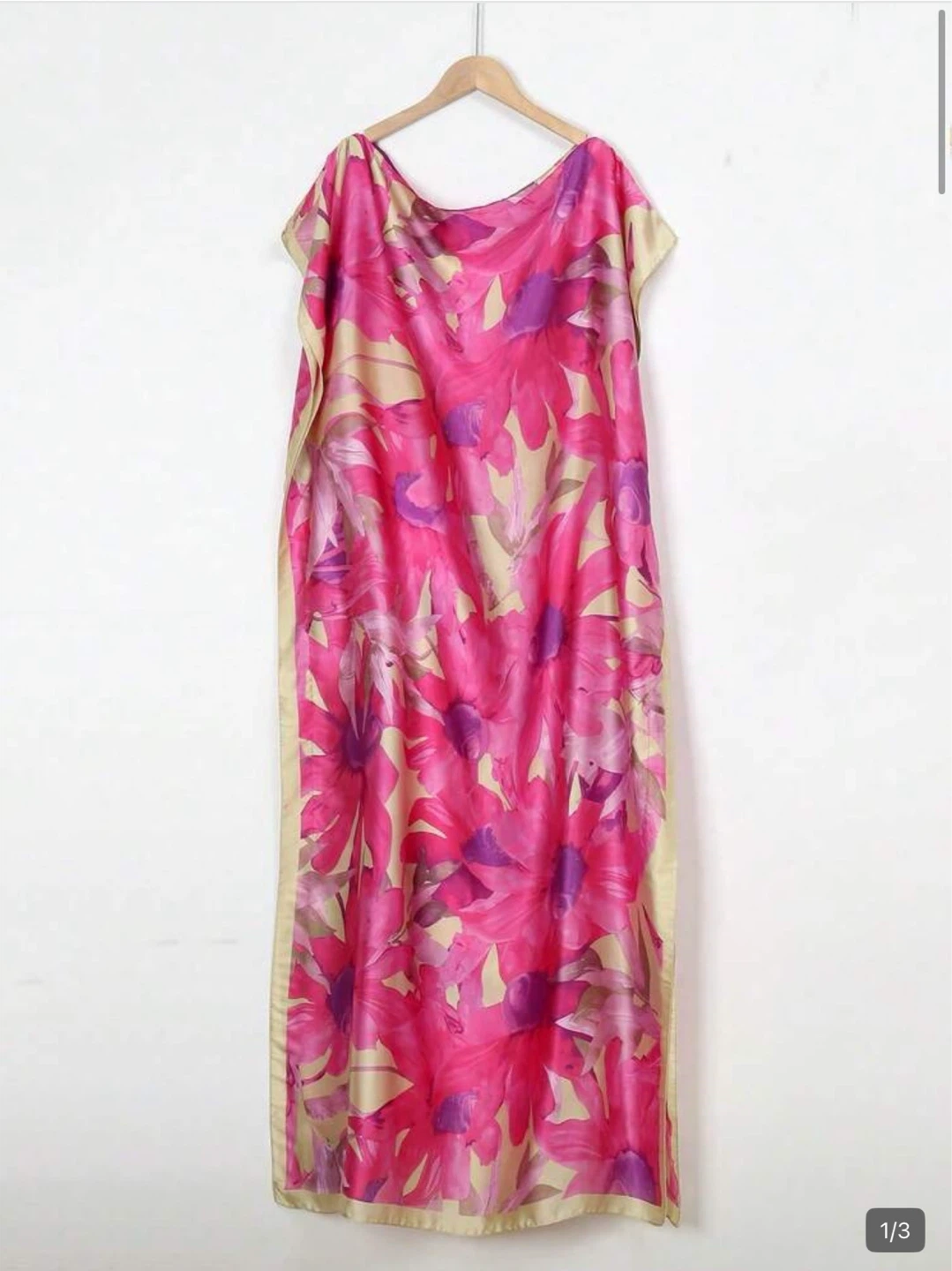 Pink Floral Caftan Dress