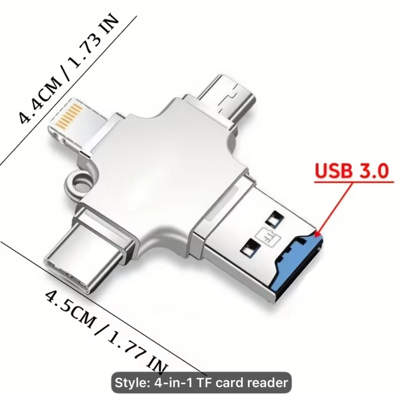 4IN1 Memory Card Reader for Micro SD/TF Card - USB 3.0, USB A - photo 2
