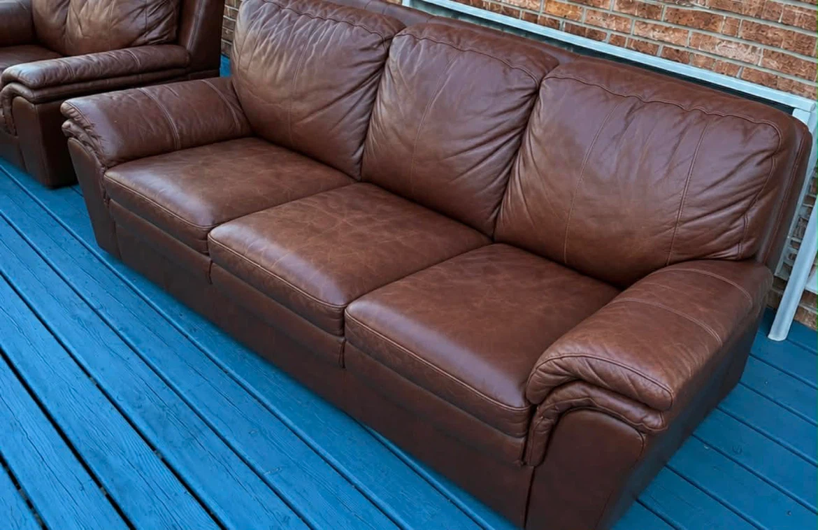 Brown Leather Sofa