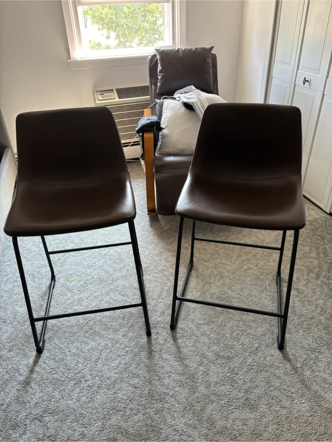 Set of 4 Metal and Wood Bar Stools - photo 3