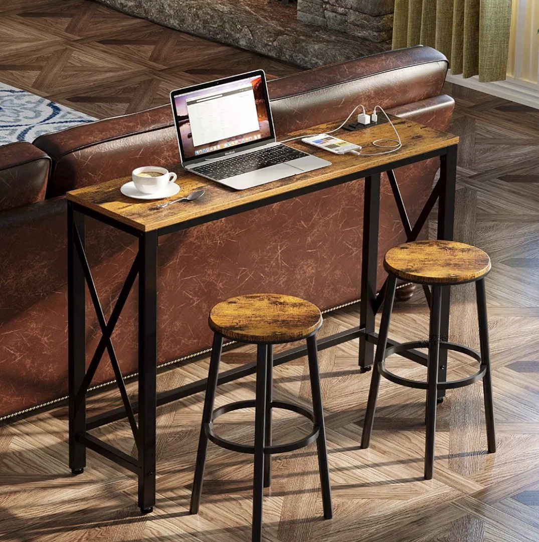 Industrial Console Table with Built-in USB Ports - photo 2