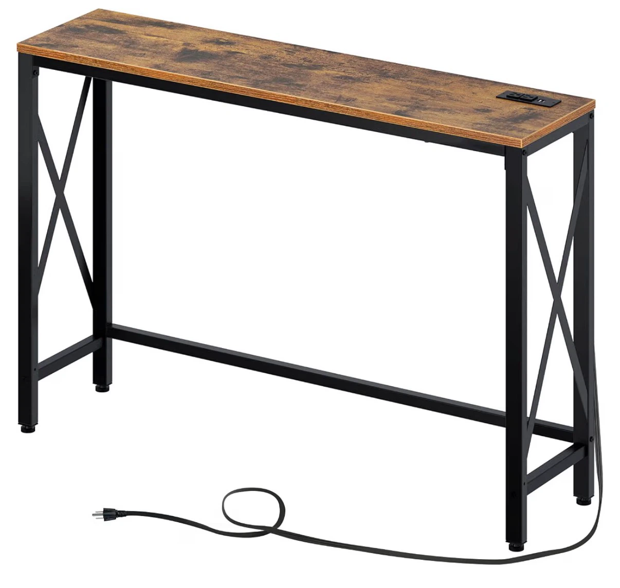 Industrial Console Table with Built-in USB Ports - photo 5