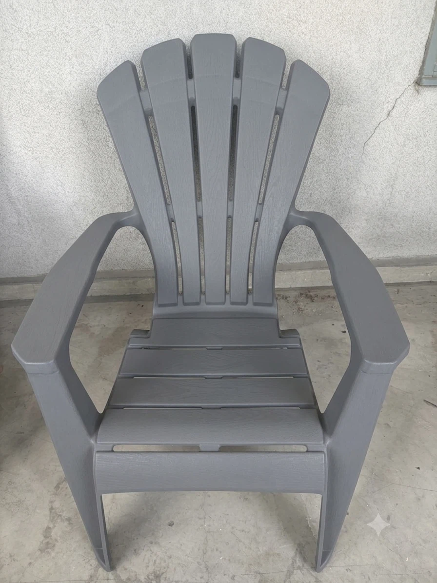 🌿 Set of 2 Outdoor Adirondack Chairs (Grey + Sage Green)