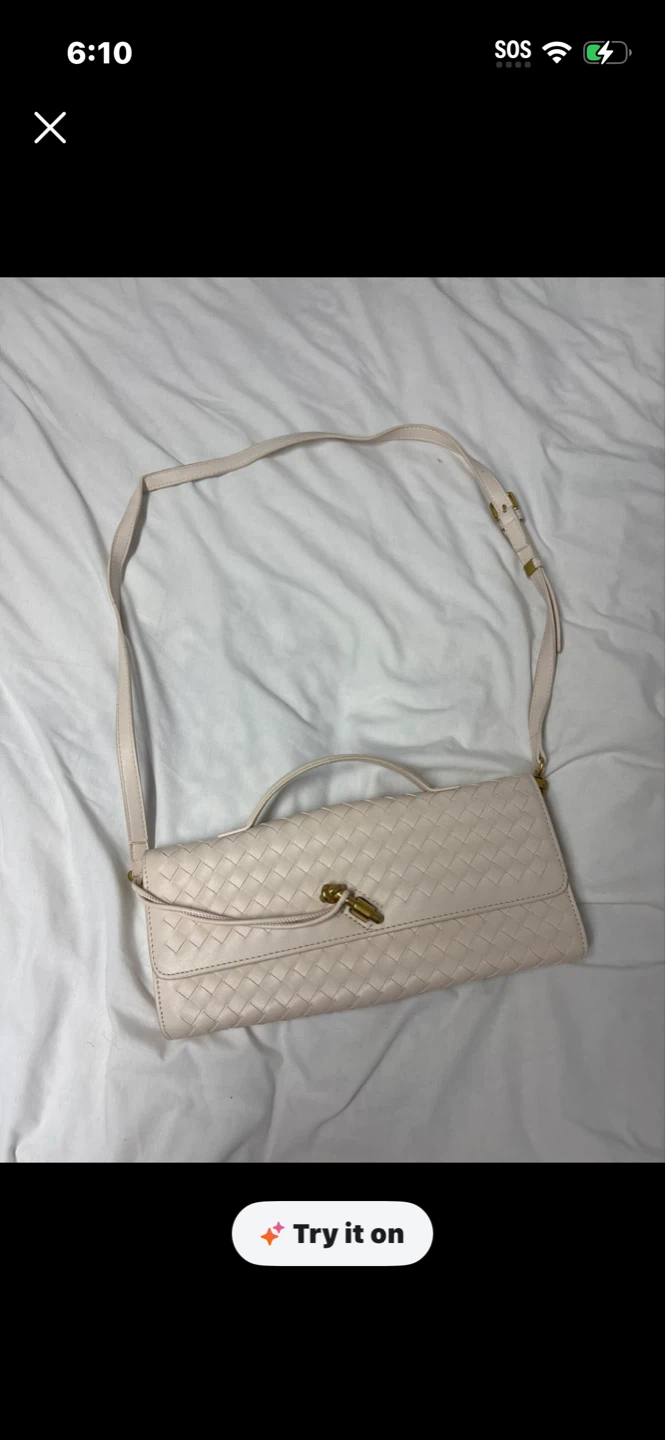 Light Pink Woven Shoulder Bag