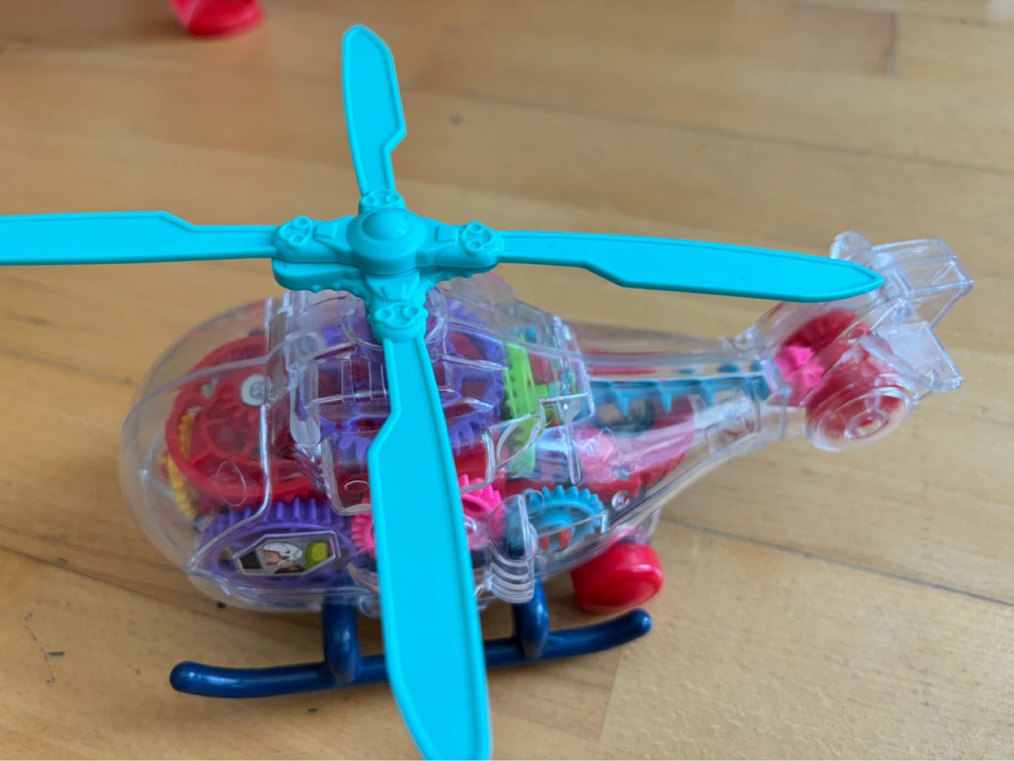 Transparent Electronic Helicopter Toy with Lights and Gears - photo 2