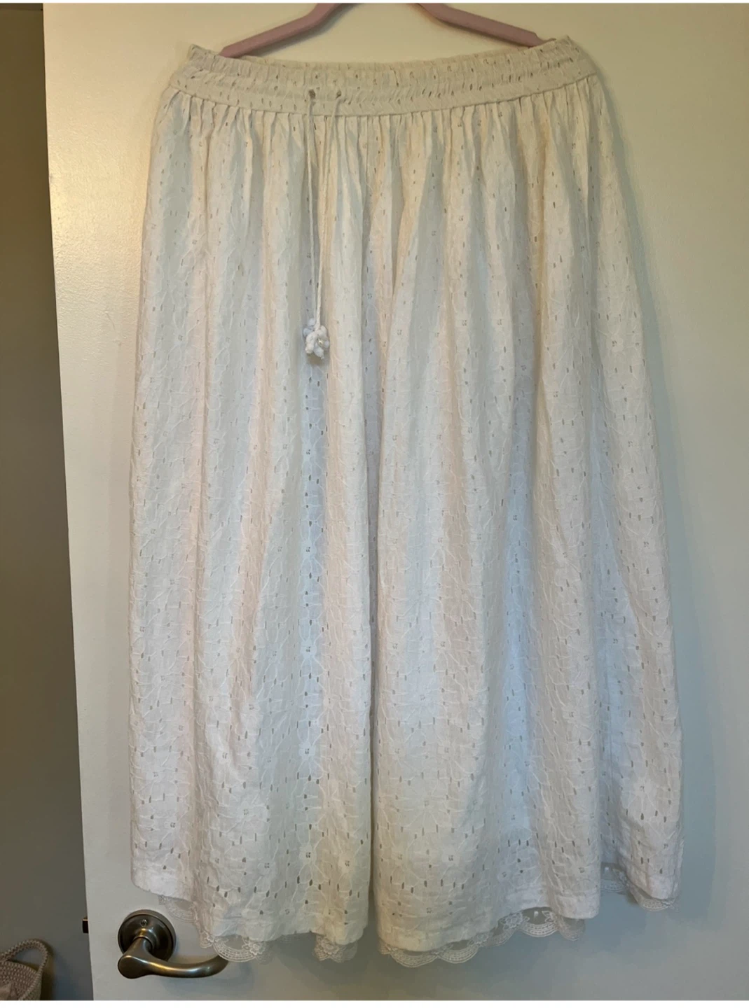 White Eyelet Maxi Skirt