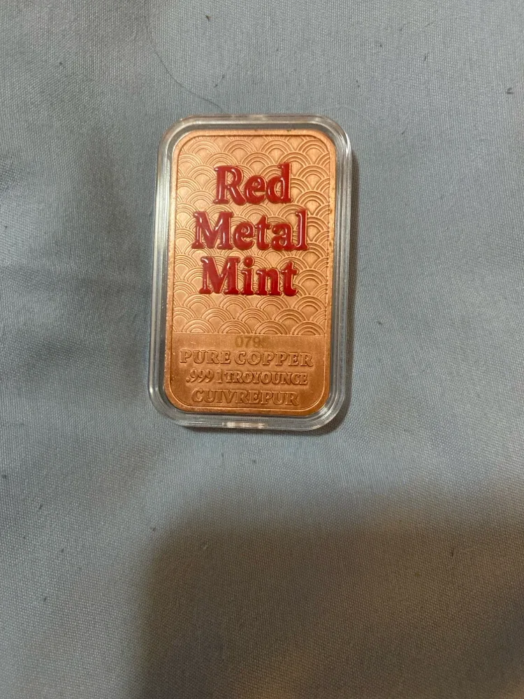 Red Metal Mint Pure Copper 1 Troy Ounce Bar - photo 2