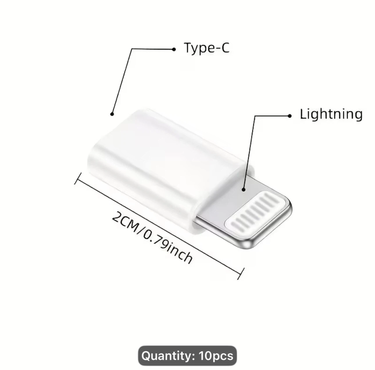 1pc Mini Portable Type-C to Lightning Adapter, - photo 2
