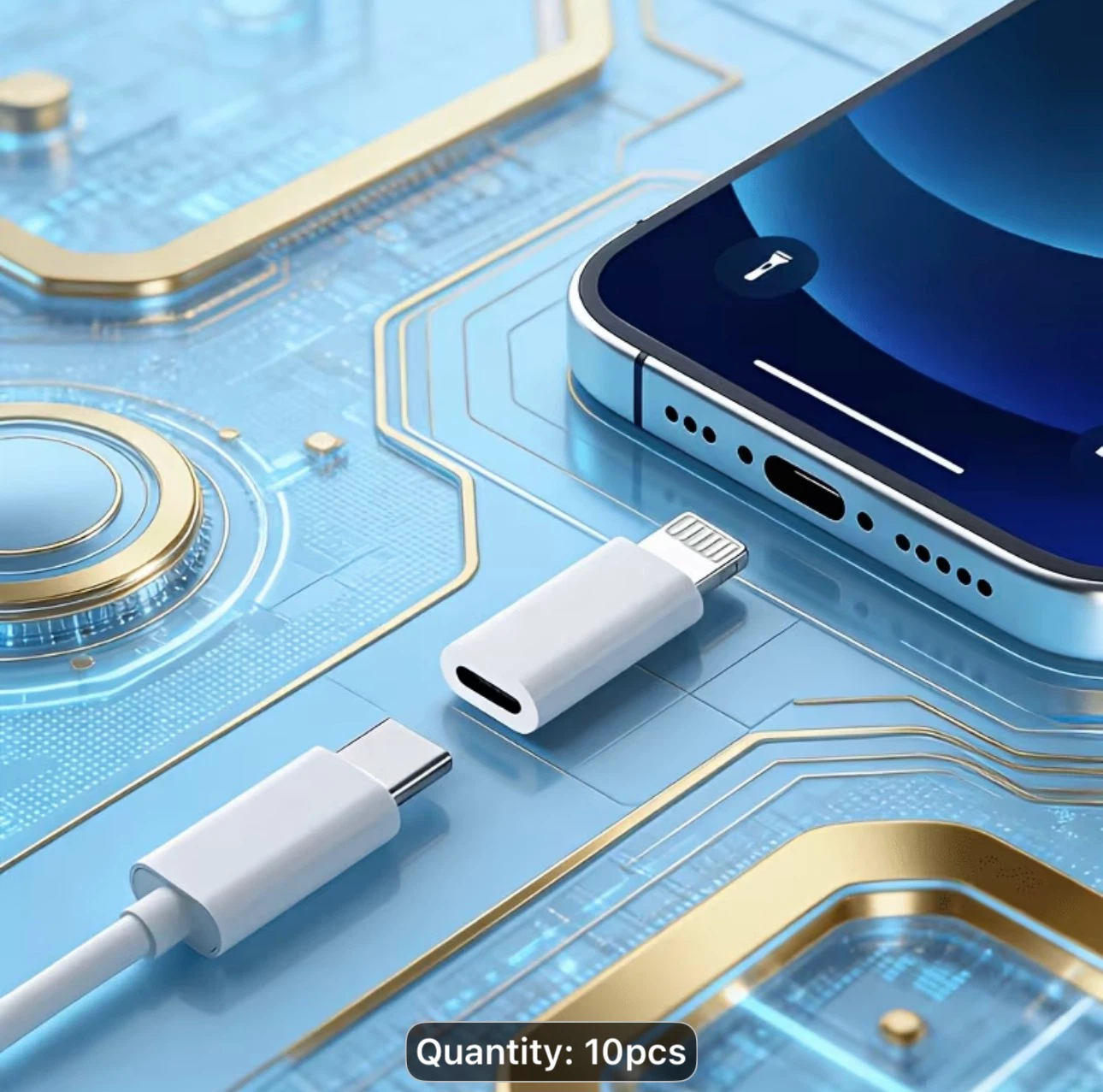 1pc Mini Portable Type-C to Lightning Adapter, - photo 4