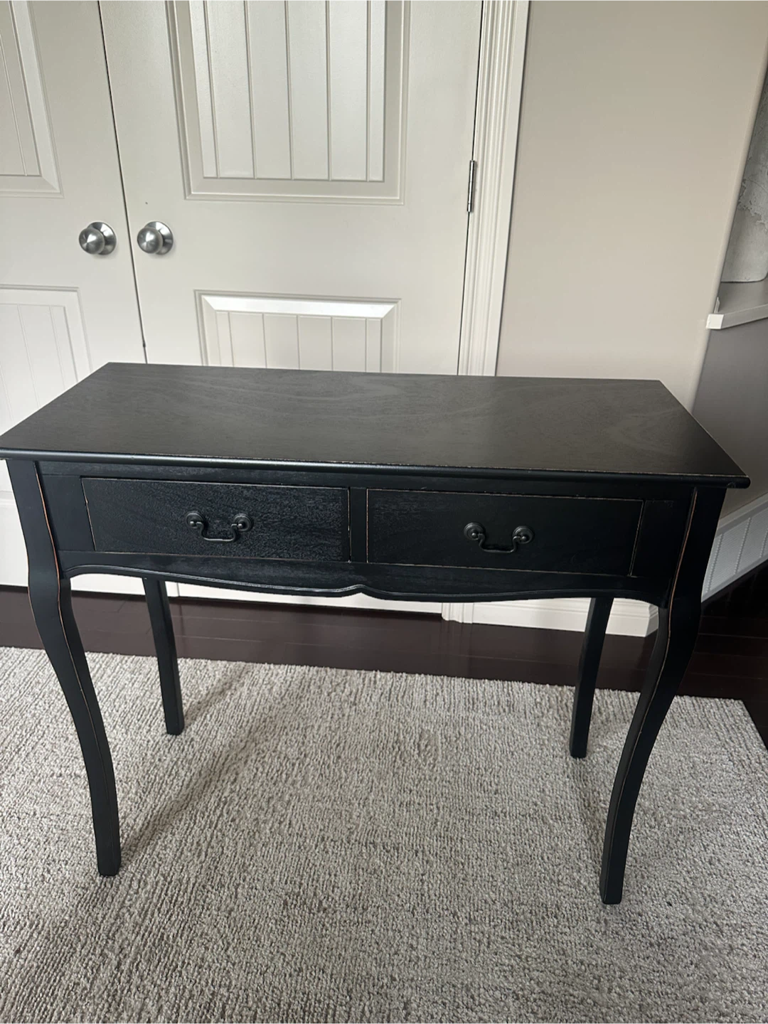 Black Console Table with 2 Drawers